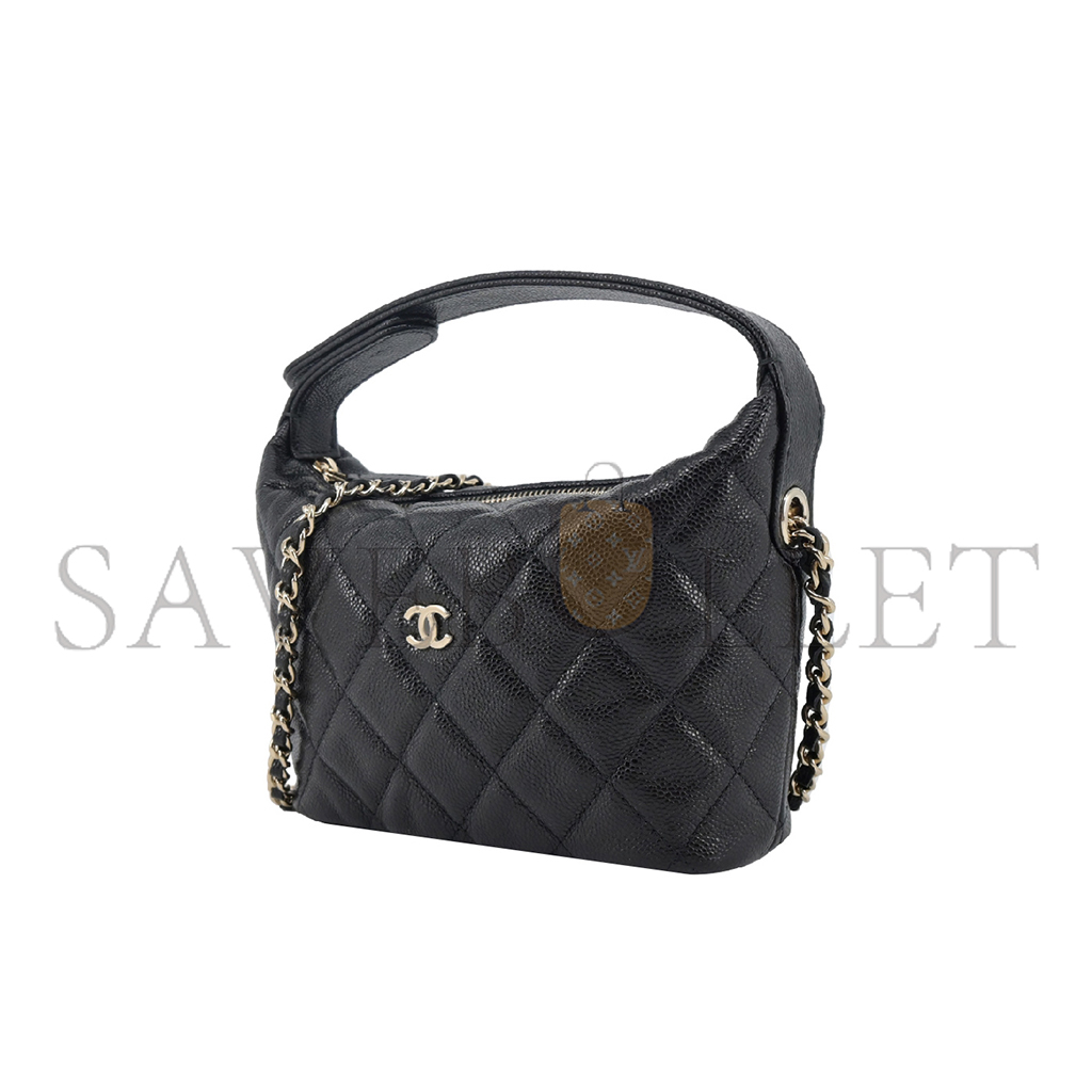 CHANEL 25C HOBO LUNCH BOX BAG BLACK AS0622 (21.5*19*6cm)